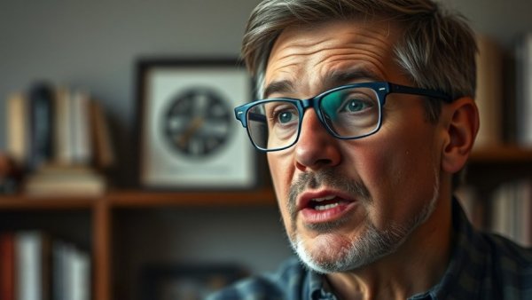 Engaging middle-aged man discussing healthy eating tips to lower dementia risk.