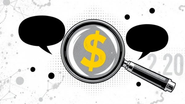 Artistic illustration of financial scrutiny with magnifying glass and dollar sign on dotted background, symbolizing sustainable investment regulations.