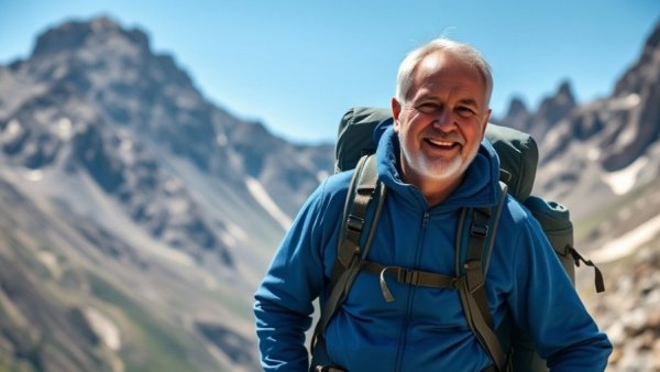 Man with backpack in mountain landscape, best backpacking packs of 2025.
