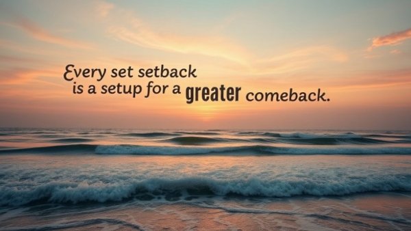 Scenic sunset with motivational quote and coastal view for holistic living inspiration.