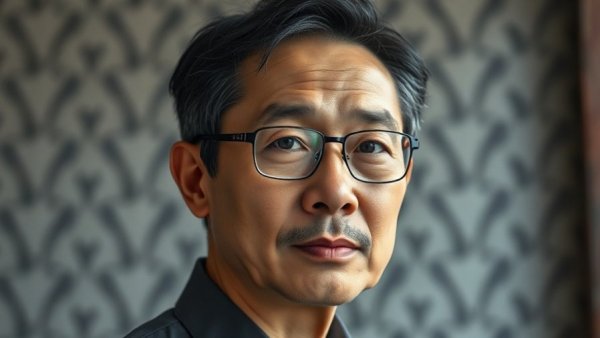 Middle-aged man with glasses indoors, blurred background.