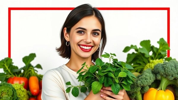 Healthy plants fight off garden pests: young woman with vibrant produce.