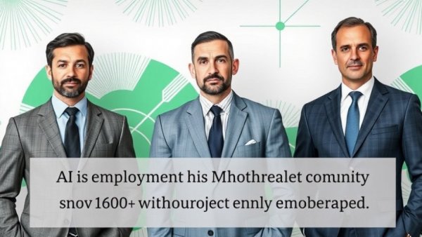 AI is coming for your jobs discussion with two professionals, green graphic background.