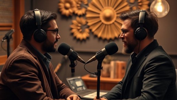 Future of Search Technology discussion in podcast studio