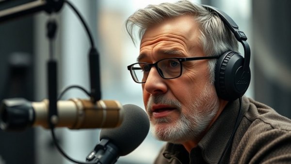 Middle-aged man podcasting about building resilience in kids.