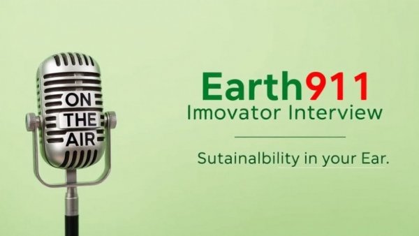 Tetra Pak carbon reduction interview on Earth911 with vintage microphone.