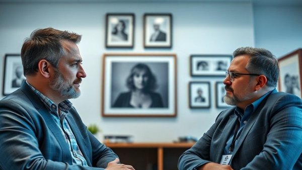 Virtual meeting on AI in recruitment with two men.