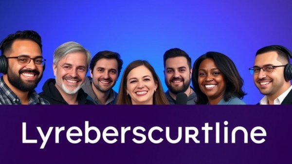 Cybersecurity podcast insights with engaging hosts on a vibrant background.