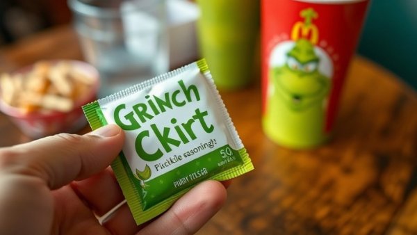 Grinch salt taste test with McDonald's dill pickle seasoning packet.