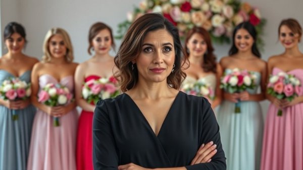 Choosing Your Bridal Party: Woman advising with bridesmaids in background.