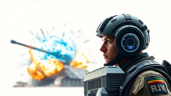 Futuristic soldier using brain interface in secret tech project visualization.