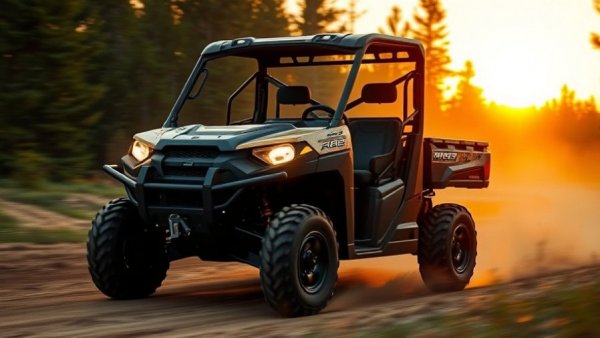 2026 RANGER XD 1500 UTV navigating a forest path at dusk.