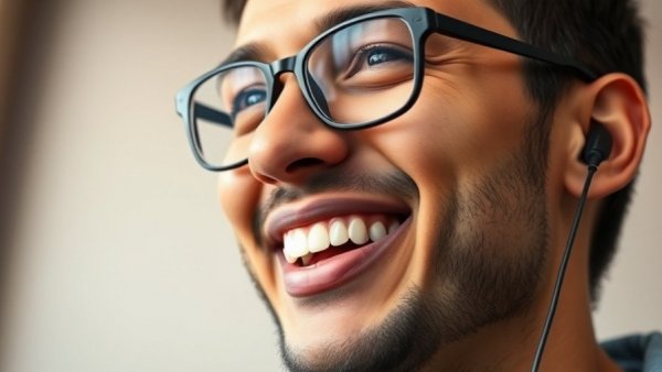 Person smiling during podcast, discussing Cyberattack Aftermath Domino Effect.