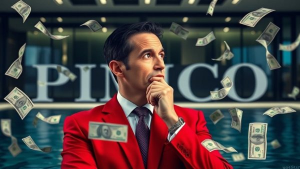 PIMCO funds high yield investment concept with money pool.