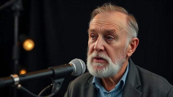 Elderly man in studio discussing sun exposure for longevity.