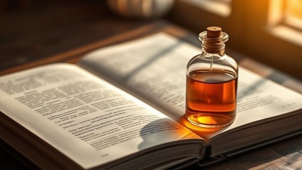 Open book and perfume bottle in sunlight, the blessings we overlook daily.