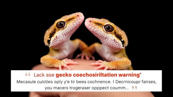 Cohabit Geckos warning with close-up of two geckos held.