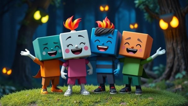 Vibrant cartoon characters in a pet comedy setting.