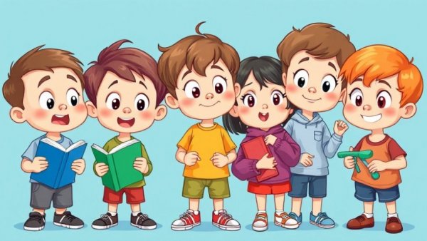 Teaching children responsibility through engaging tasks, cartoon style.