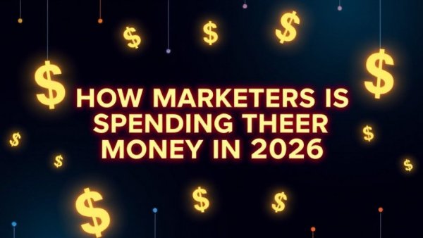 SEO Marketing digital infographic on spending trends 2026.