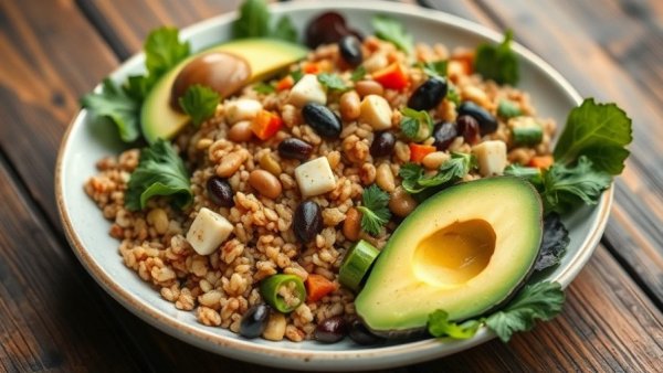 Colorful plant-based salad for cholesterol management.