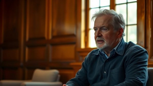 Man discussing education and skills trends for 2026 in cozy setting.