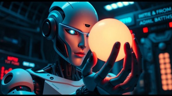 AI just cracked a 99-year problem; futuristic robot holding glowing sphere.