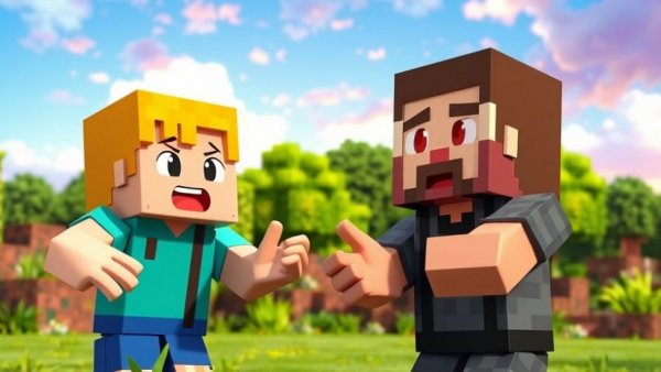 Pet comedy in Minecraft style proposal scene.