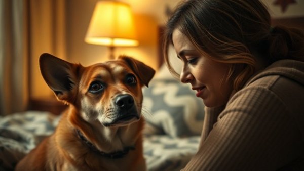 Dog funny moments: Dog curious about woman pretending to cry