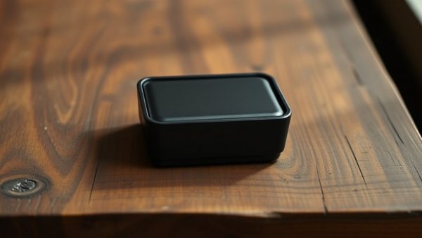 Black bento box on wooden table for healthy lifestyles.