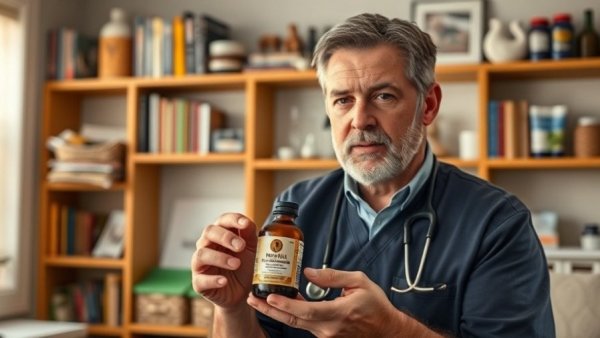 Veterinarian explaining dog ear infection relief with propolis at home.