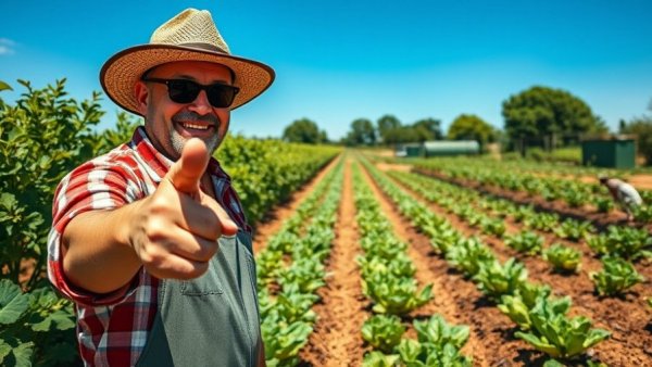 Confident gardener showcasing effective weed-free garden.