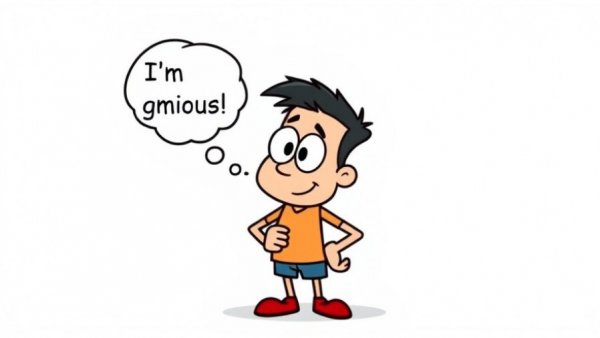 Cartoon illustrating Dunning-Kruger Effect with thought bubble.