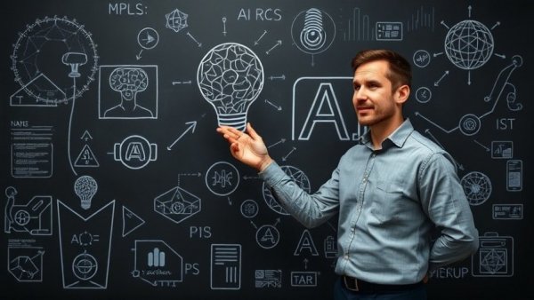 LLM-D AI Innovation presentation with man explaining concepts.