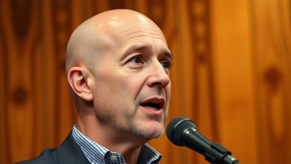 Engaged speaker discussing SEO Marketing.