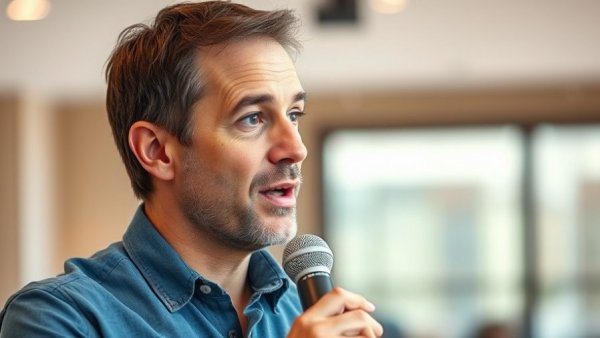 AI and Employment discussion in a podcast studio, middle-aged man speaking.