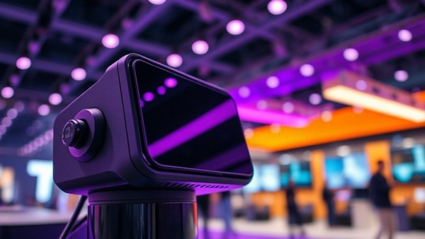 Sleek modern black device on display at tech expo, The Handy 2 Personal Technology.