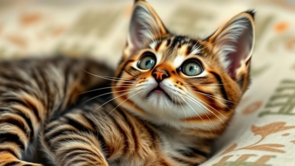 Funny cat moment indoors with curious expression.