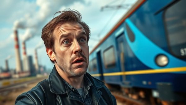 High Yield Utilities concept with train and industrial setting.