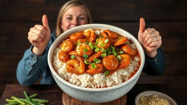 Cooking Seafood & Chicken Gumbo by two chefs with gumbo bowl.