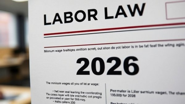 Close-up of Ohio labor law posting on 2026 minimum wage.