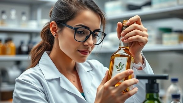 Scientist studying olive oil benefits for arteries in a lab setting.