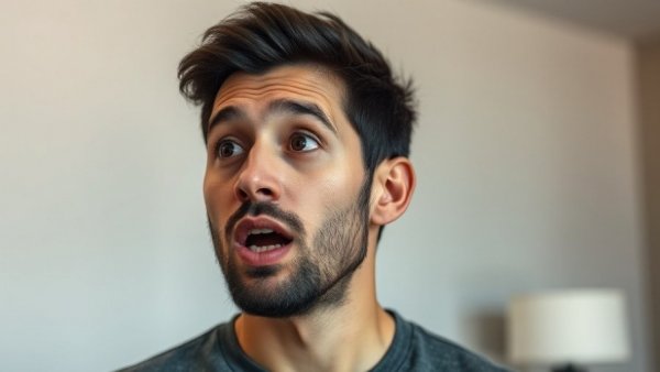 Young man discussing signs exotic pet is sick indoors