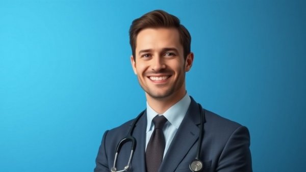 Pediatric Orthopedic Care doctor portrait with hospital branding.