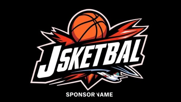 Flyin' To The Hoop Basketball Invitational logo with basketball and jet.