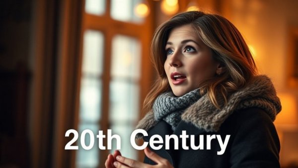 Person discussing 20th-century history indoors with warm lighting.