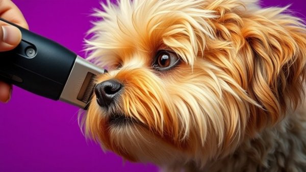 Close-up of dog grooming, care with clippers; learn how to take care of a dog.