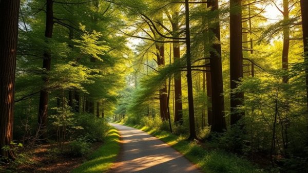 Serene forest path illustrating the power of gratitude.