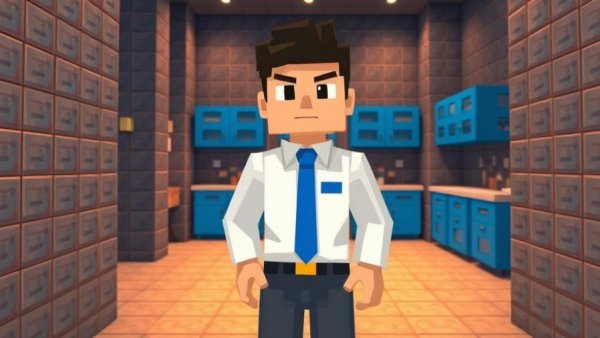 Pixelated character in Minecraft setting, hilarious pets.