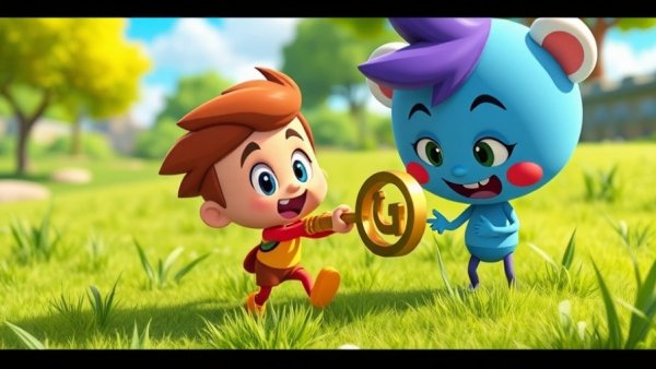 Colorful cartoon with animal and human in cage, pet comedy scene.